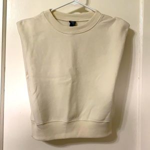 WildFable cream crop sweatshirt w/ padded shoulder